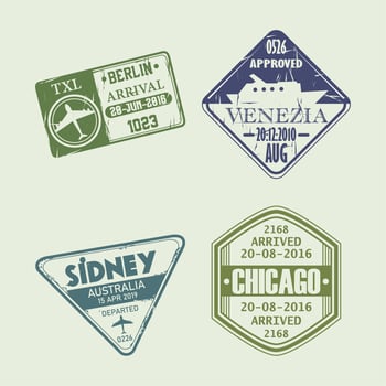 visa inked stamp vector