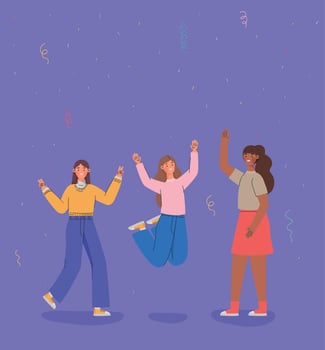 happy women cartel vector