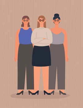 happy businesswomen poster vector