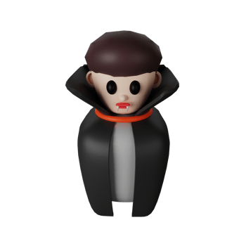 3D icon rendering halloween cute dracula png