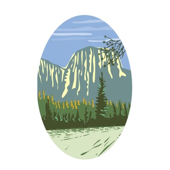 El Capitan Granite Monolith Oval WPA vector