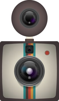 3d retro camera vector