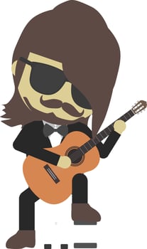 Classical guitarist, flat illustration vector