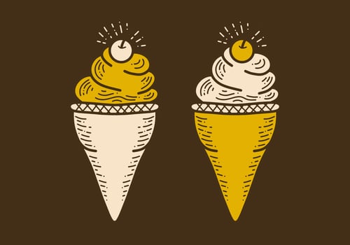 delicious ice cream vintage retro art illustration vector