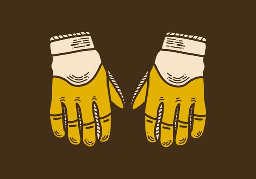motorcycle gloves vintage retro art illustration vector