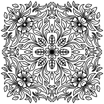 Mandala symmetrical floral ornament pattern vector