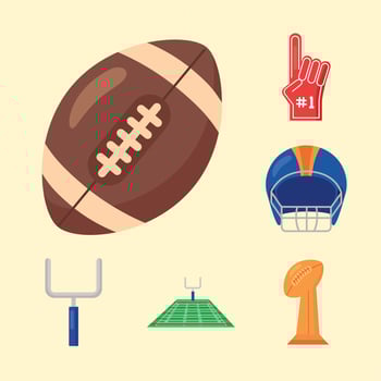six american football icons vector