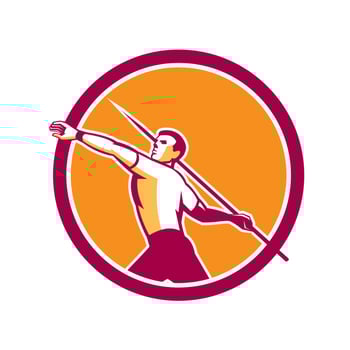 Javelin Throw Track and Field Athlete Circle vector