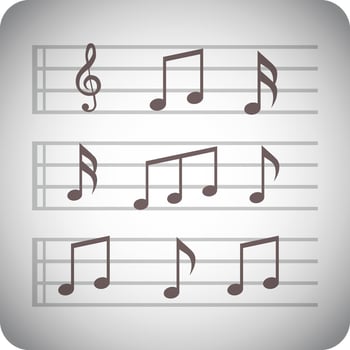 Music note icon, flat illustration vector