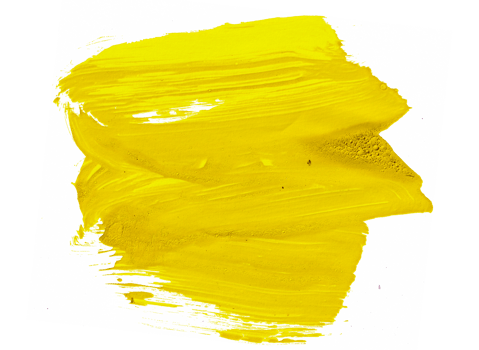 yellow acrylic paint strokes for design elements. artistic brush strokes for ornament and lower thirds isolated background png