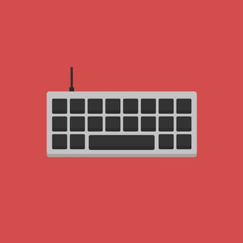 keyboard flat icon illustration on red background vector