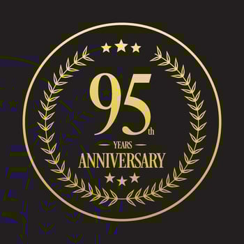 Luxury 95th Anniversary Logo illustration vector.Free vector illustration