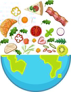 Mixed salad bowl isolated vector