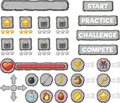 Game element template design set vector