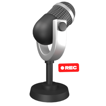 3D Microphone Recording Sound, Broadcasting Concept. png