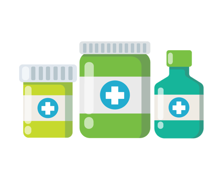 Medicine bottles pharmacy illustration png