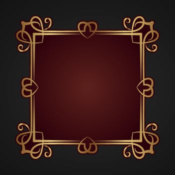 gold vintage frame border ornament vector