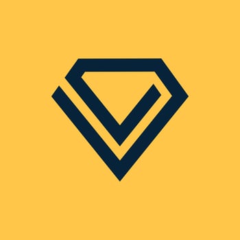 Letter V Diamond Geometric Modern Logo vector