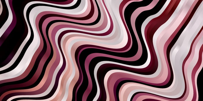 Light Pink vector background with bent lines.