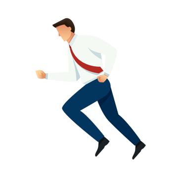 silhouette illustration of a businessman running png