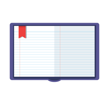 Blank notebook paper sheet with lines png