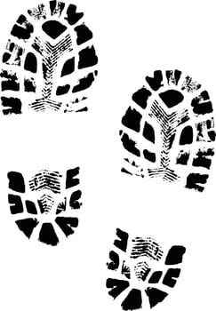 Vector illustration men shoes print isolated on white background