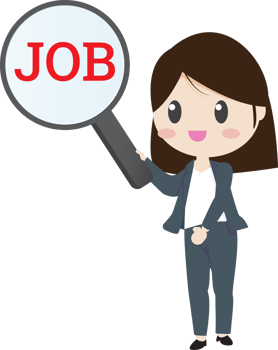 happy business man or woman seeking for a job png
