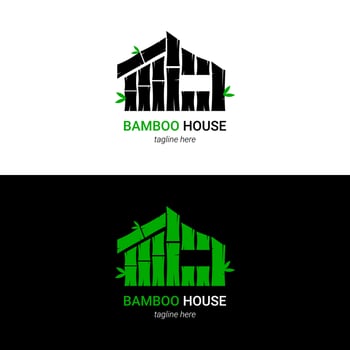 Set logo bamboo house Free vector