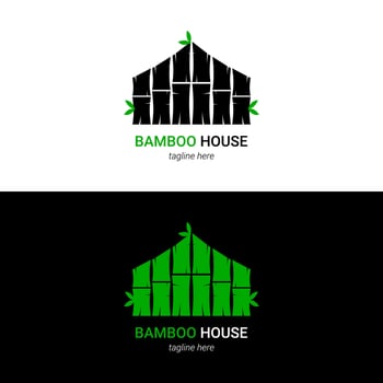 Set bamboo logo vector