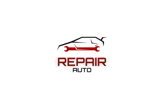 Flat auto repair logo design vector template illustration
