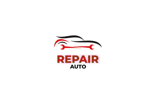 Flat auto repair logo design vector template illustration