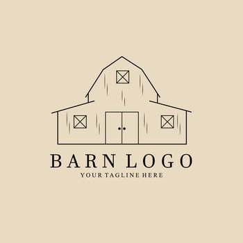 Abstract elegant barn line logo icon vector design. farm lined vector sign