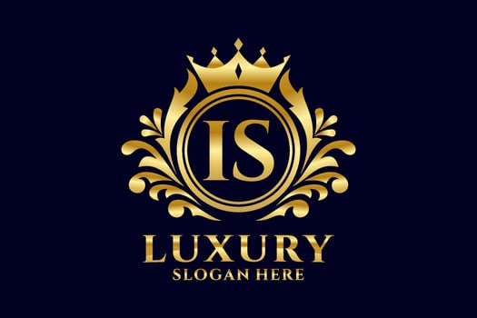Initial IS Letter Royal Luxury Logo template in vector art for luxurious branding projects and other vector illustration.