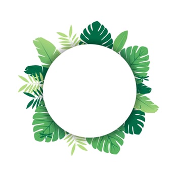 tropical leaf background social media template vector