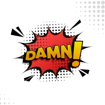 Comic Speech Bubble Splash with the words damn vector