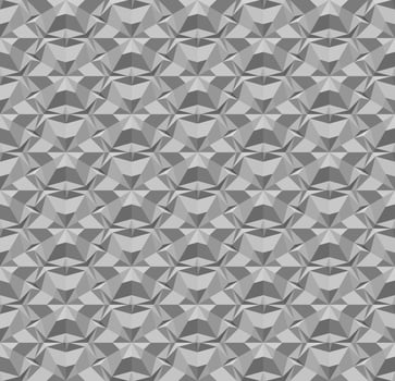 Seamless geometric 3D texture with extrusion effect. Gray polygonal pattern with concrete surface effect. Vector illustration for background wallpaper interior textile wrapping paper and print design.