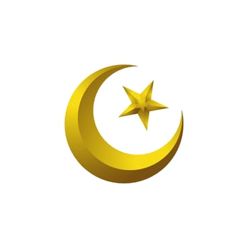 Half moon and star icon. Moonstar logo. Moonstar vector illustration.