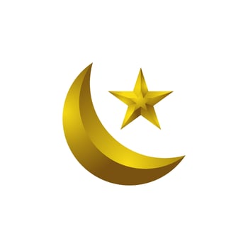 Half moon and star icon. Moonstar logo. Moonstar vector illustration.