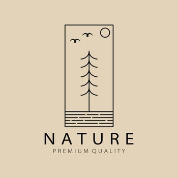 Abstract elegant nature line logo icon vector design. Graceful lined vector sign
