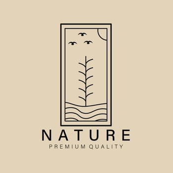 Abstract elegant nature line logo icon vector design. Graceful lined vector sign