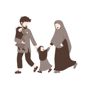 Muslim family illustration vector