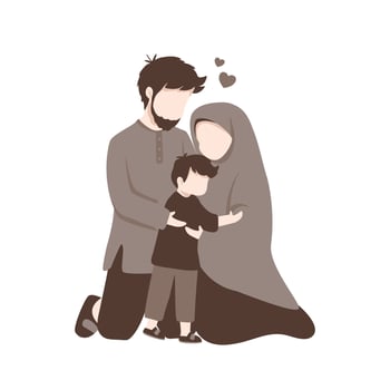 Muslim family illustration vector