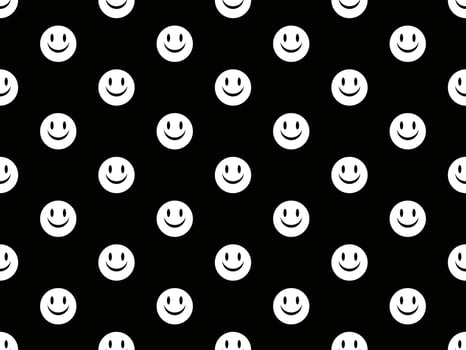 Emoji cartoon character seamless pattern on black background vector