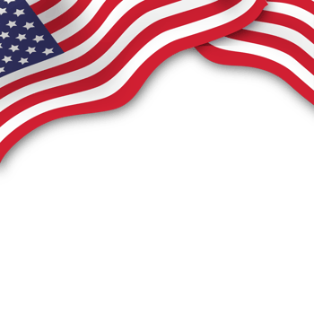 American Wavy Flag Corner Border png