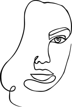 Outline women Face vector