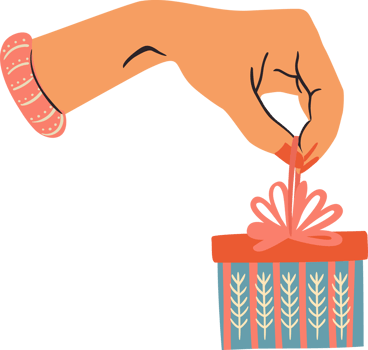 Woman's hand with a gift png