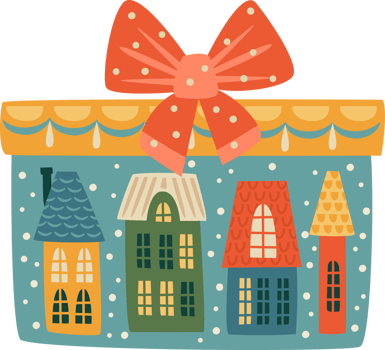 Christmas and Happy New Year illustration gift box png