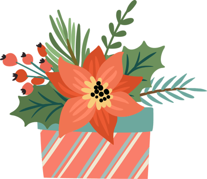 Christmas and Happy New Year illustration gift box png