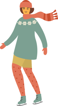 Woman skate. Isolated illustration. png