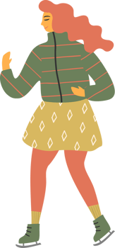 Woman skate. Isolated illustration. png